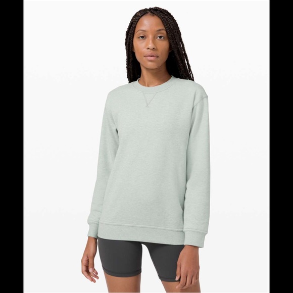 Lululemon All Yours Crew *Terry in Heathered Island Mist Size 4 - Picture 1 of 6